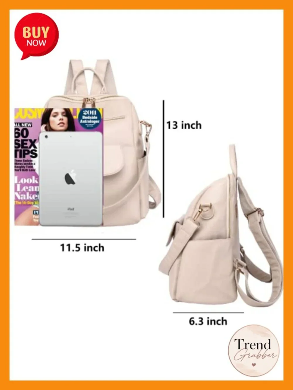 Convertible Waterproof Faux Leather Backpack Purse for Women Travel Work